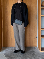 UNIVERSAL TISSU / リサイクルウールパイル リヨセルコットン裏毛 スナップカーディガン（クロパイル）