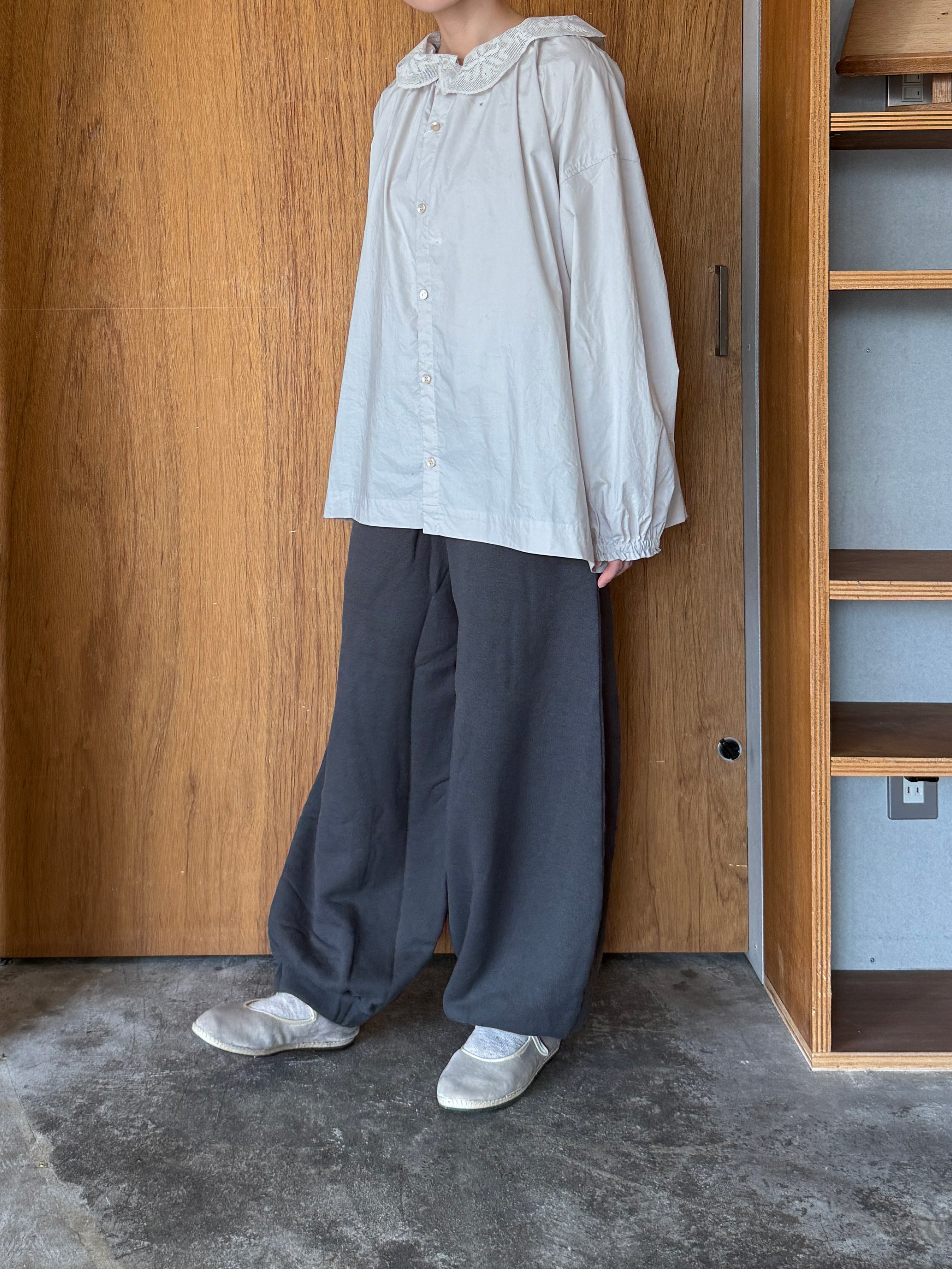 UNIVERSAL TISSU / リヨセルコットン裏毛 イージーバルーンPT（チャコール裏毛）