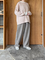 qiri / wool cashmere mix color crewneck knit  (light mix)