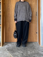 qiri / wool cashmere mix color crewneck knit  (dark mix)