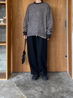 qiri / wool cashmere mix color crewneck knit  (dark mix)
