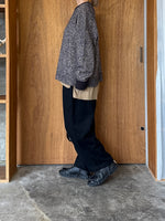 qiri / wool cashmere mix color crewneck knit  (dark mix)