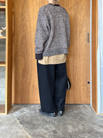 qiri / wool cashmere mix color crewneck knit  (dark mix)