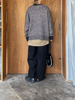 qiri / wool cashmere mix color crewneck knit  (dark mix)