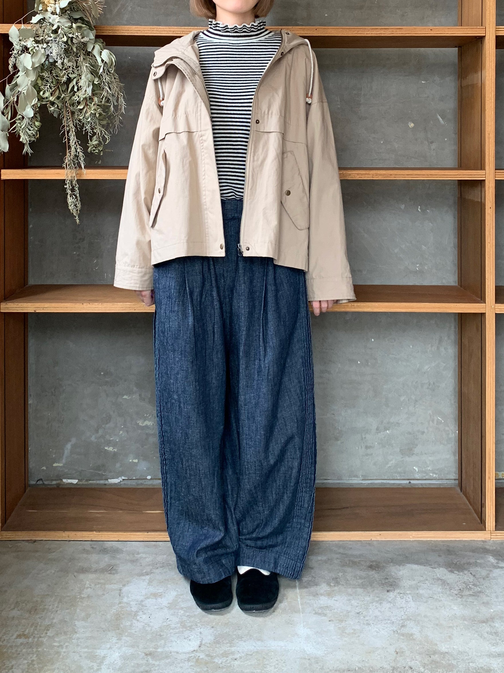 tumugu / ランダムリブニット フリルハイネック（BORDER）