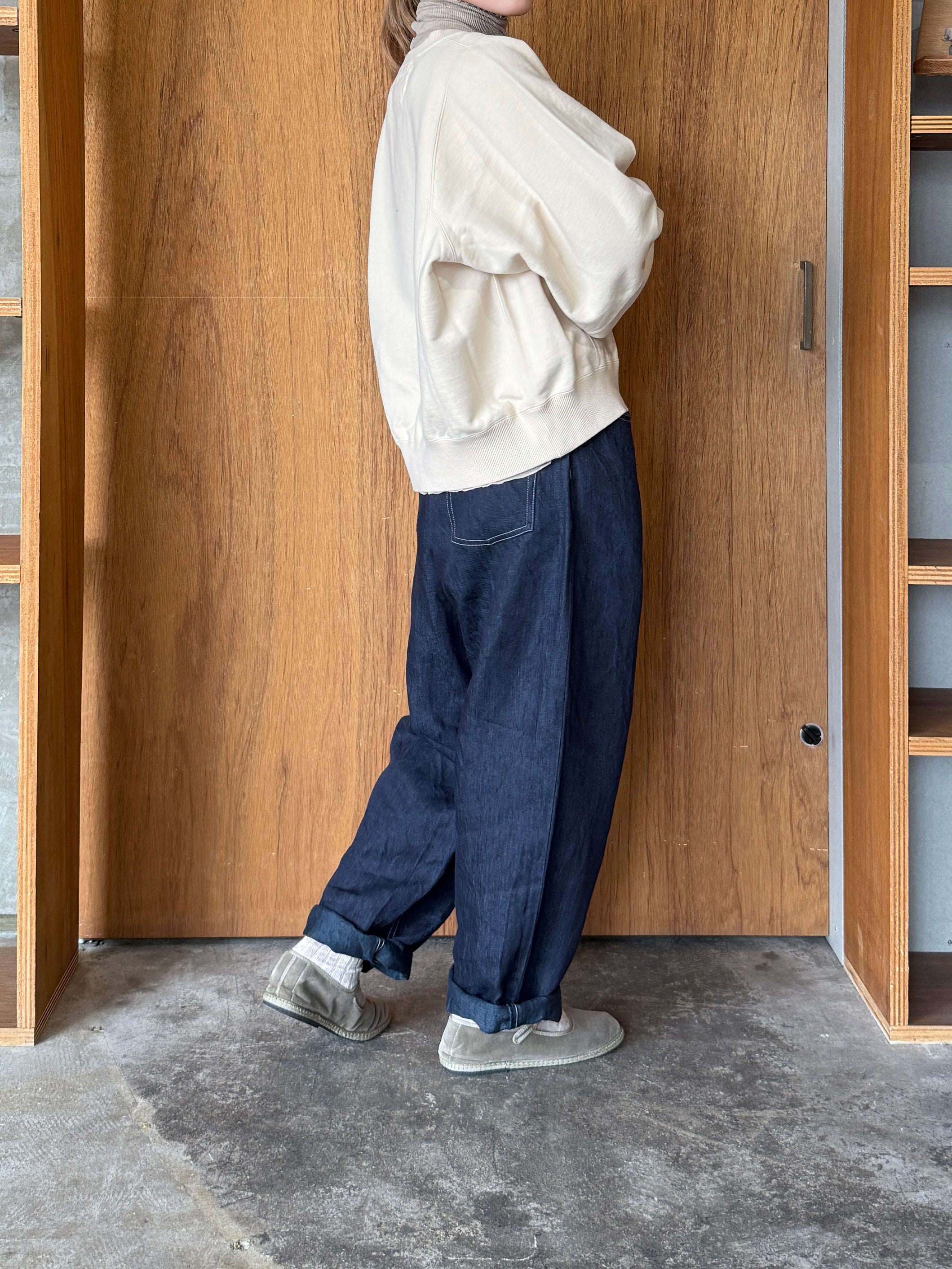OTOAA / GARMENT DYE SWEAT CREW NECK (BUTTER)
