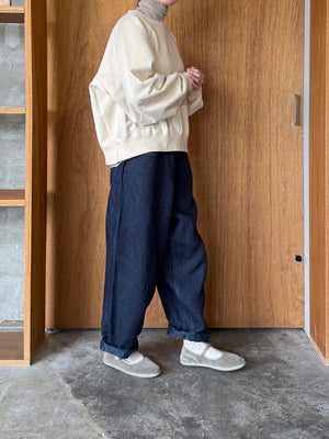 OTOAA / GARMENT DYE SWEAT CREW NECK (BUTTER)