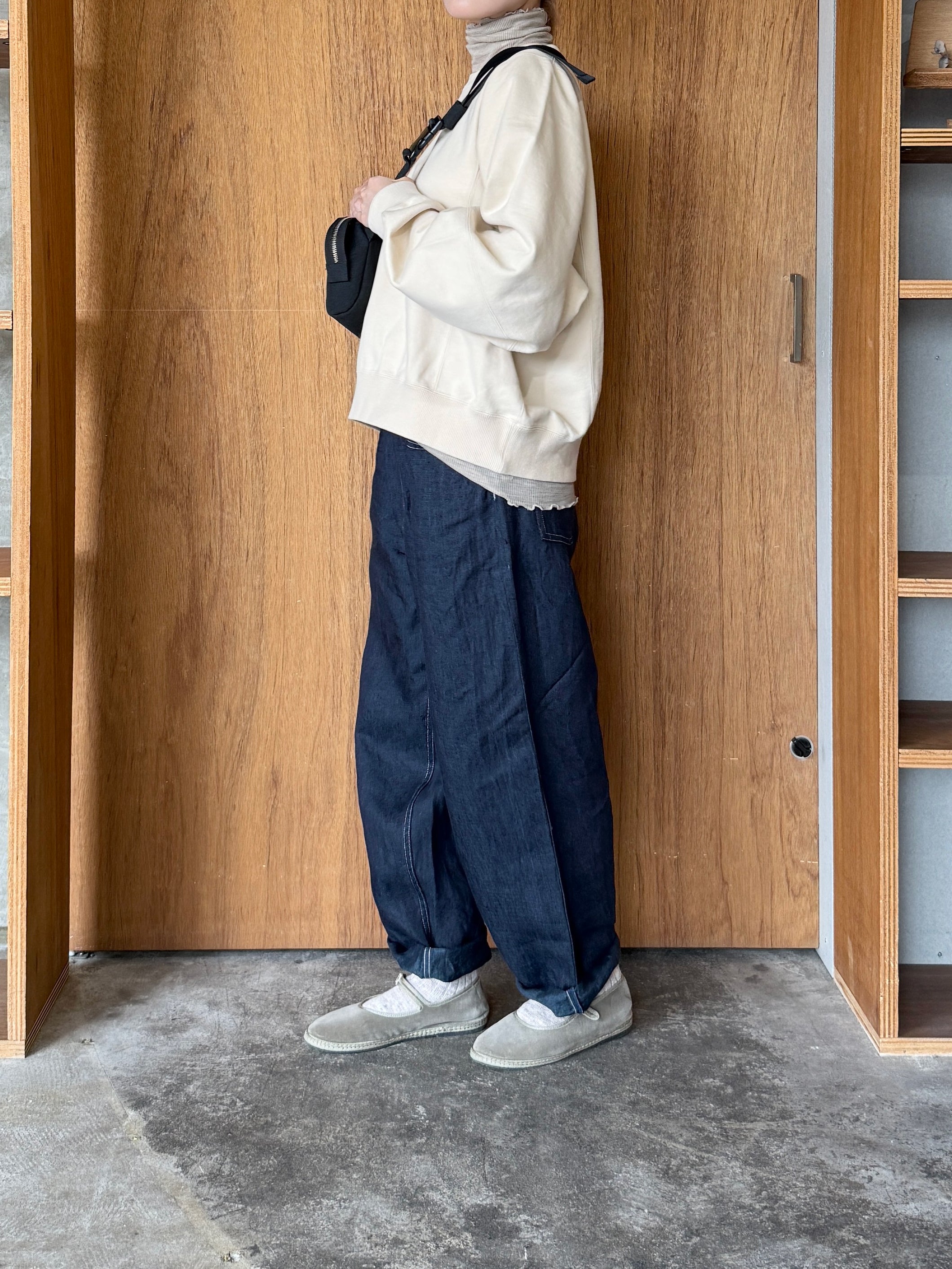 OTOAA / GARMENT DYE SWEAT CREW NECK (BUTTER)
