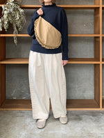 tumugu / ランダムリブニット フリルハイネック（NAVY）