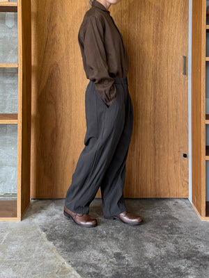 suzuki takayuki / one-piece shawl-collar shirt Ⅱ（burnt umber）