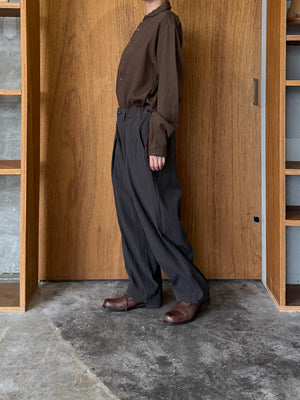suzuki takayuki / one-piece shawl-collar shirt Ⅱ（burnt umber）