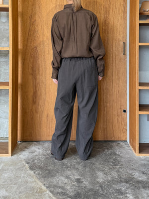 suzuki takayuki / one-piece shawl-collar shirt Ⅱ（burnt umber）