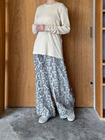 qiri / 花野風 jacquard wide pants (クロ)
