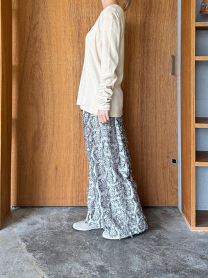 qiri / 花野風 jacquard wide pants (クロ)