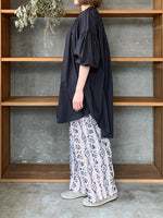 qiri / mix yarn jacquard gather pants（ピンク）