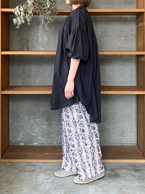 qiri / mix yarn jacquard gather pants（ピンク）