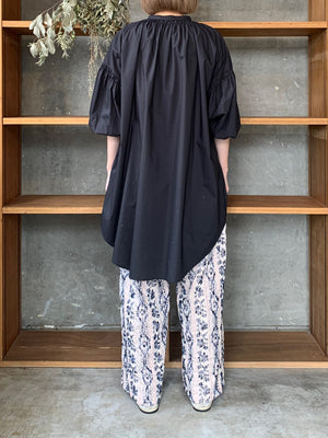 qiri / mix yarn jacquard gather pants（ピンク）