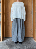 tumugu / カラップボーダージャガード ボートネックワイドプルオーバー（KINARI）