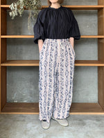 qiri / mix yarn jacquard gather pants（ピンク）