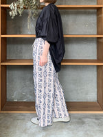 qiri / mix yarn jacquard gather pants（ピンク）