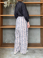 qiri / mix yarn jacquard gather pants（ピンク）