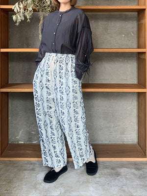 qiri / mix yarn jacquard gather pants（ミント）
