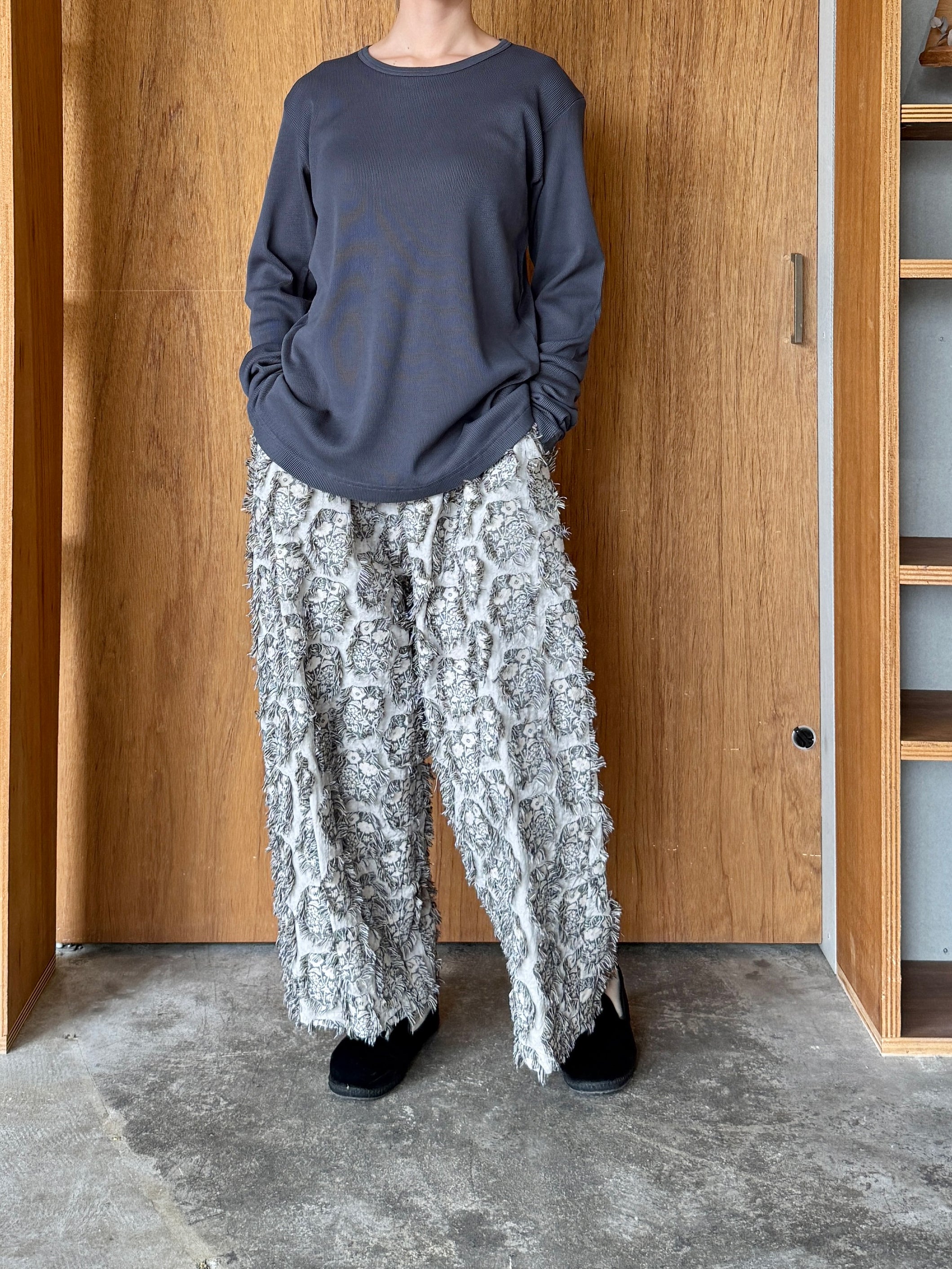 OTOAA / GARMENT DYE TEREKO CREW NECK (GRAPHITE)