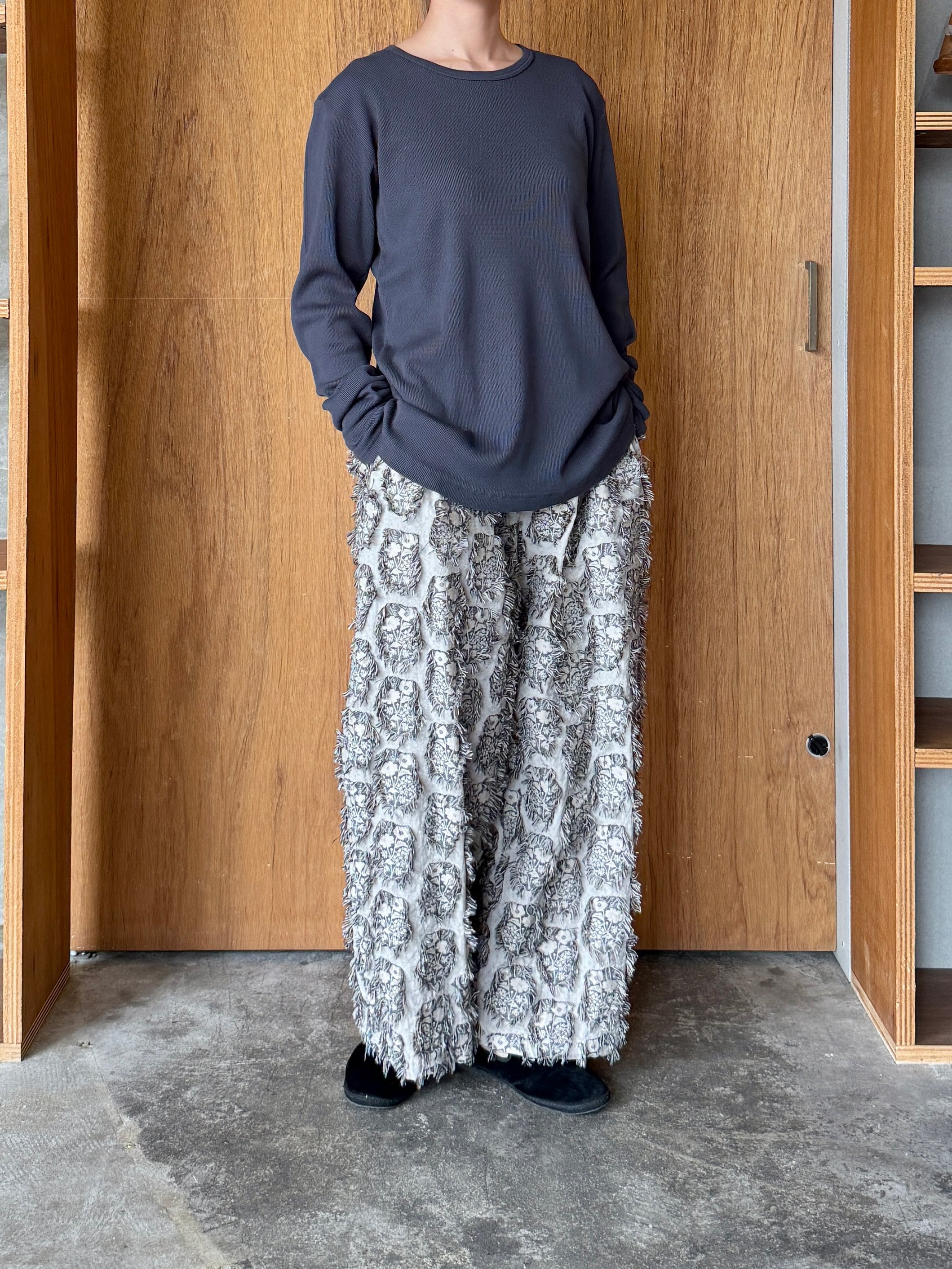 OTOAA / GARMENT DYE TEREKO CREW NECK (GRAPHITE)