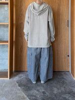 TISSU / オーガニックコットンパイル ヘリンボンジャージー フーディ（グレージュ）