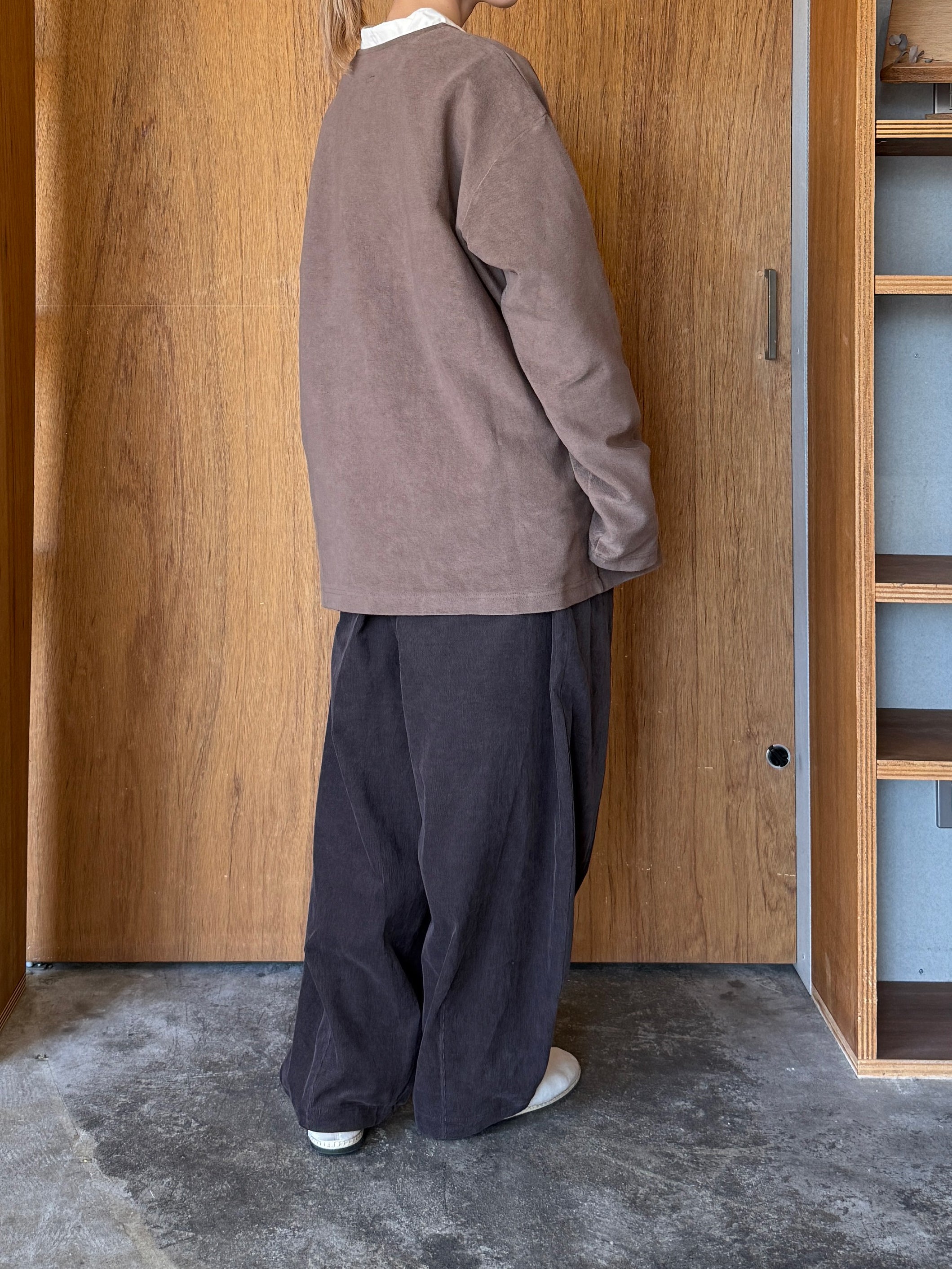 TISSU / オーガニックコットンパイル  クルーネックPO（モカ）