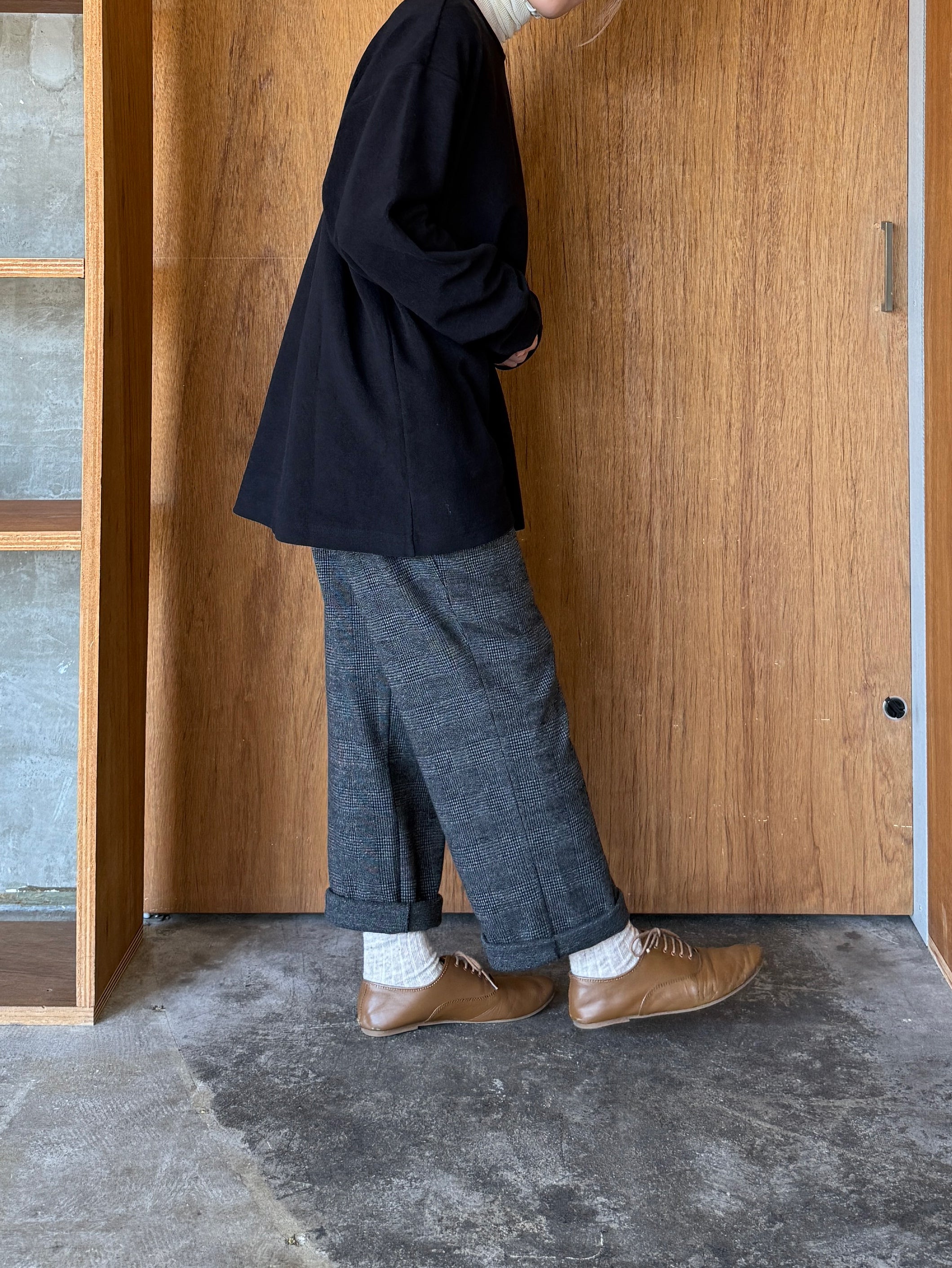 TISSU / オーガニックコットンパイル クルーネックPO（クロ）