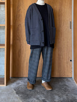 TISSU / クォーターニット Vネックカーディガン（チャコール）