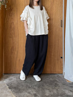 tumugu / コットン天竺 × ラミー ショルダータックプルオーバー（IVORY）