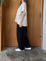 tumugu / コットン天竺 × ラミー ショルダータックプルオーバー（IVORY）