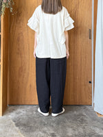 tumugu / コットン天竺 × ラミー ショルダータックプルオーバー（IVORY）