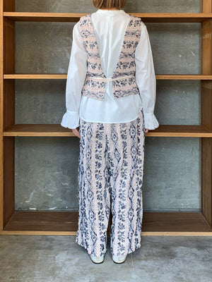 qiri / mix yarn jacquard vest (ピンク)
