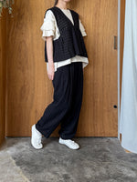 tumugu / コットン天竺 × ラミー ショルダータックプルオーバー（IVORY）