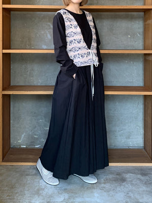 qiri / mix yarn jacquard vest (ピンク)