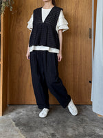 tumugu / コットン天竺 × ラミー ショルダータックプルオーバー（IVORY）