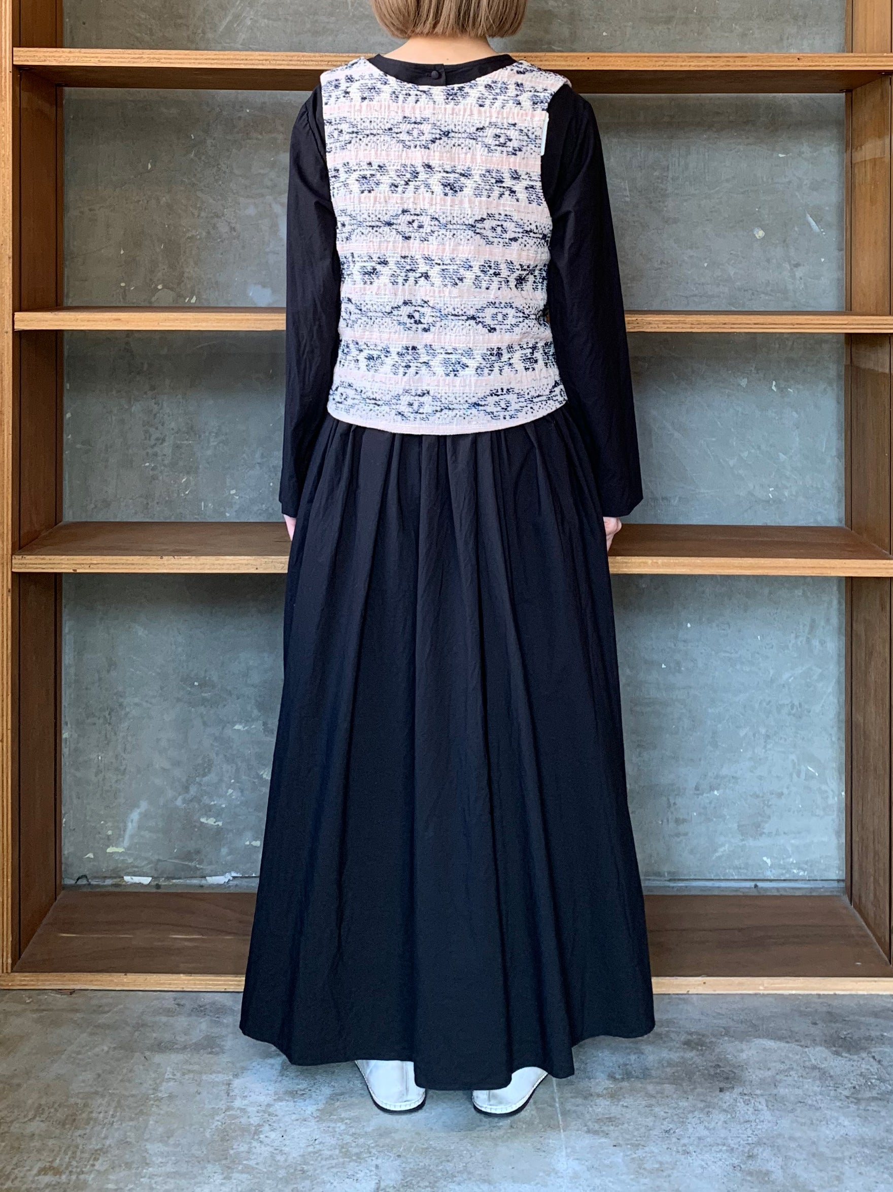 qiri / mix yarn jacquard vest (ピンク)