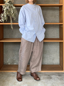 【SALE】UNIVERSAL TISSU / オーガニックリネンツイル ギャザーPT（モカ）
