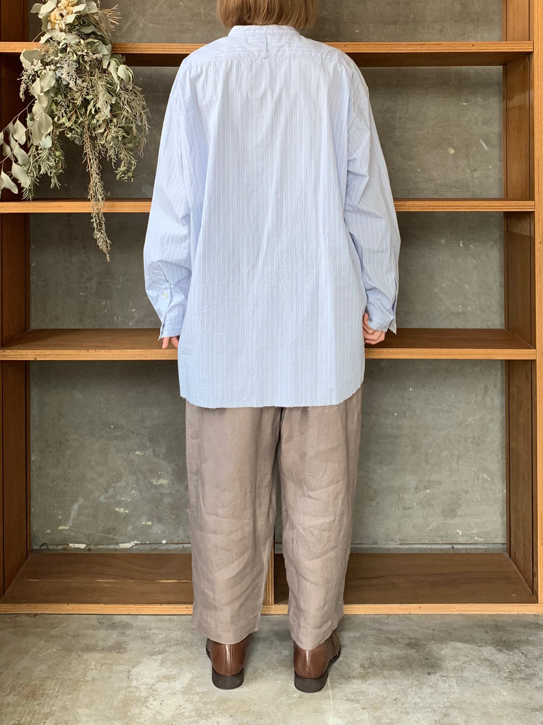 【SALE】UNIVERSAL TISSU / オーガニックリネンツイル ギャザーPT（モカ）