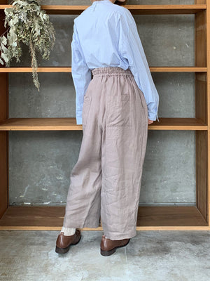 【SALE】UNIVERSAL TISSU / オーガニックリネンツイル ギャザーPT（モカ）