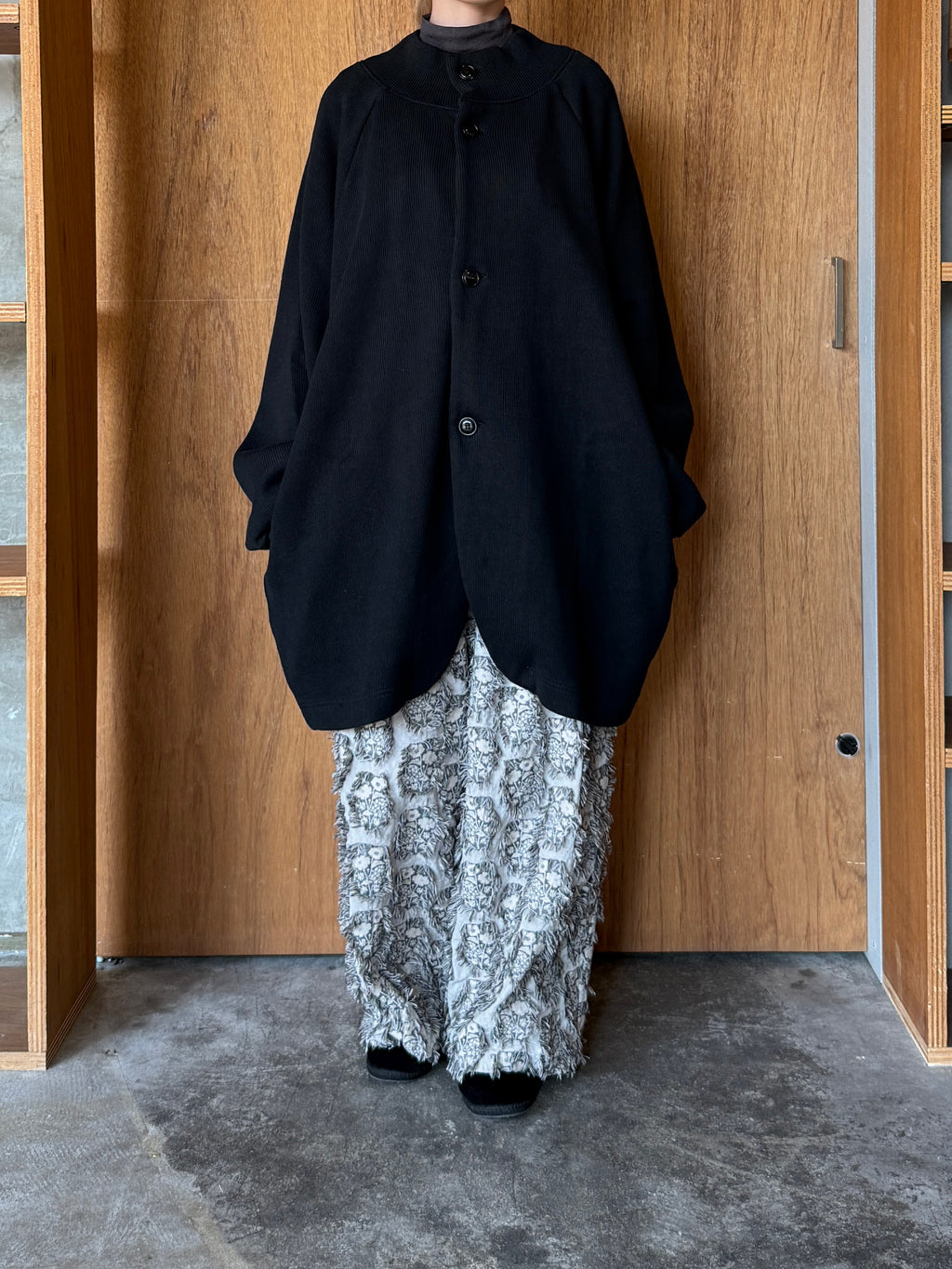 TISSU / クォーターニット コクーンカーディガン（クロ）