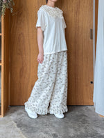 qiri / plie flower JQ  pants (キナリ)