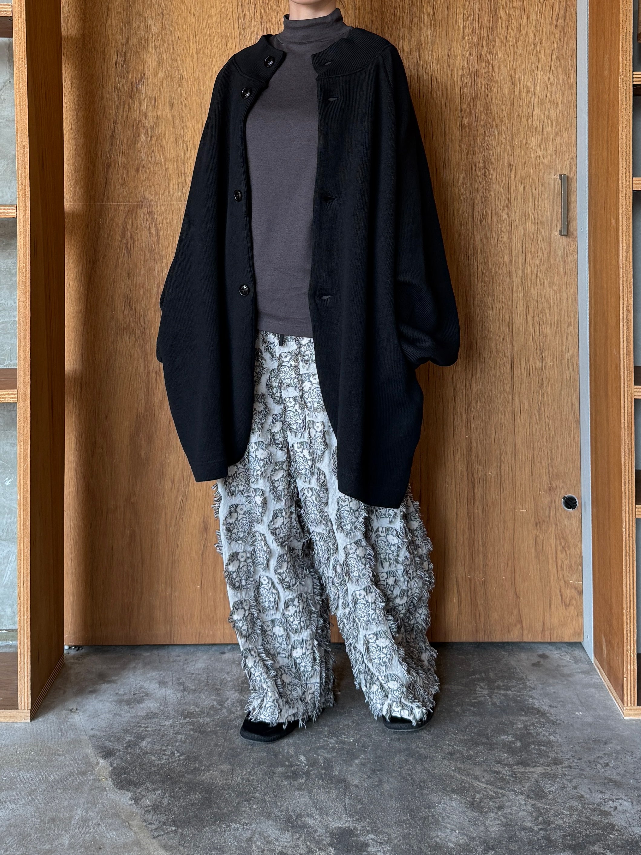 TISSU / クォーターニット コクーンカーディガン（クロ）