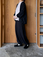 UNIVERSAL TISSU / ウォッシャブルウール天竺 ワイドカーディガン（クロ）