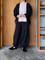 UNIVERSAL TISSU / ウォッシャブルウール天竺 ワイドカーディガン（クロ）