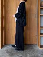 UNIVERSAL TISSU / ウォッシャブルウール天竺 ワイドカーディガン（クロ）