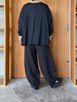 UNIVERSAL TISSU / ウォッシャブルウール天竺 ワイドカーディガン（クロ）